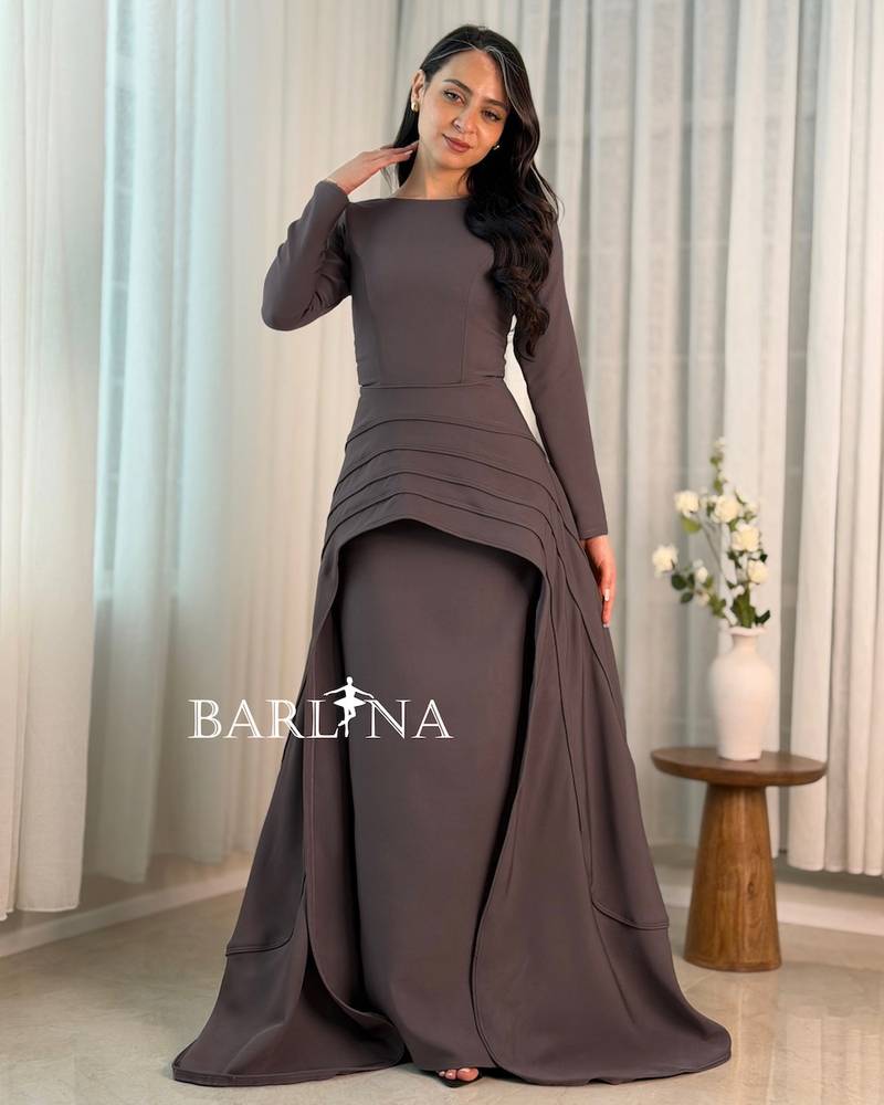 Elegant dress with a modest design and long sleeves