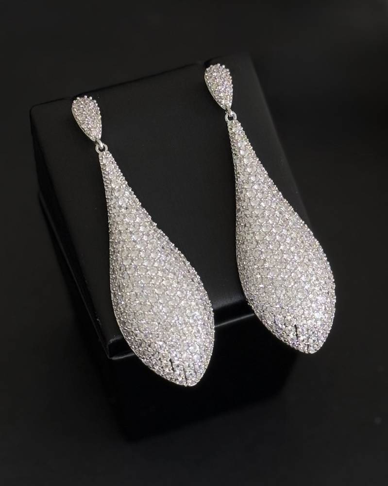 Long water drop earrings