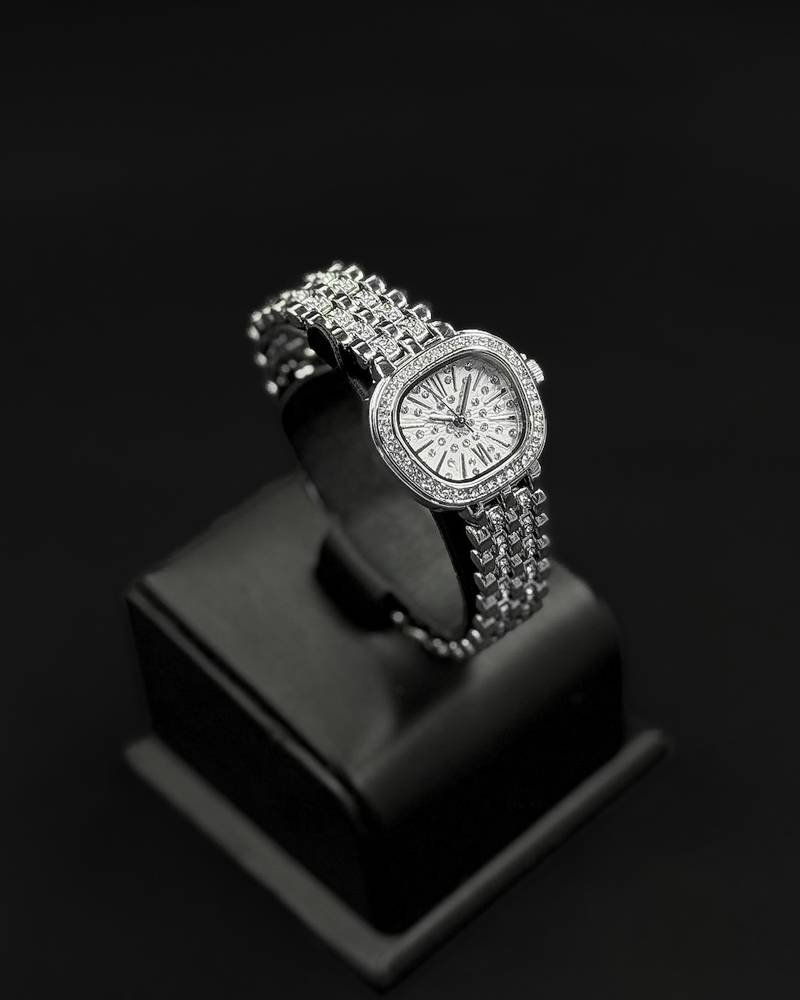 A dazzling women's watch fully studded