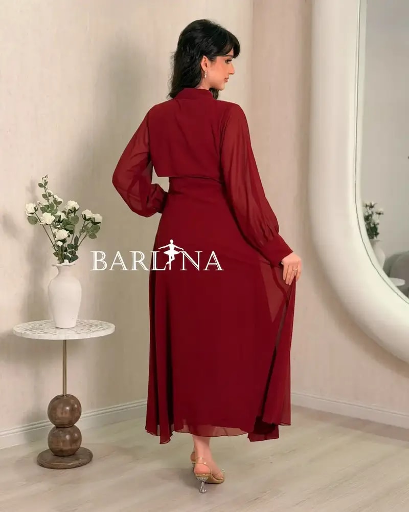 Soft burgundy dress with a separate top