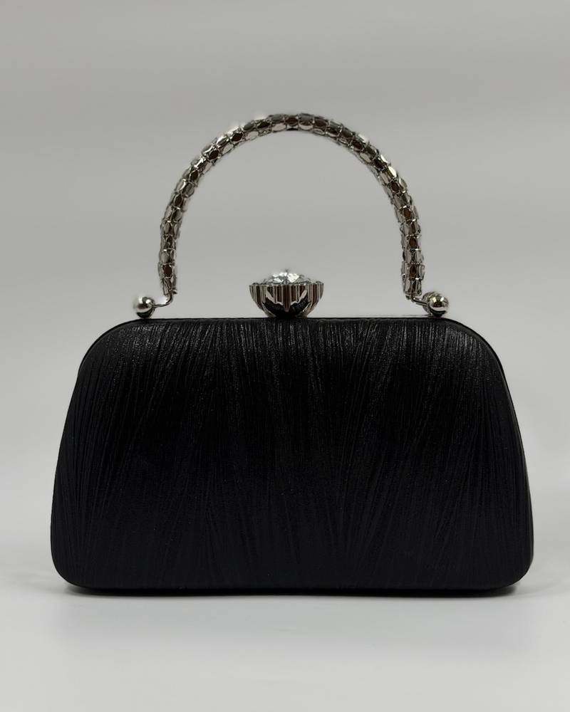 Women's evening bag with metal top handle