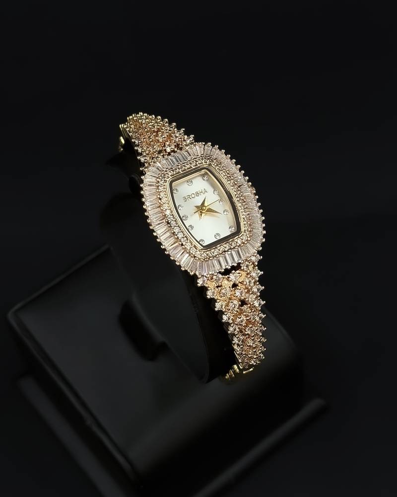 Crystal bracelet evening watch