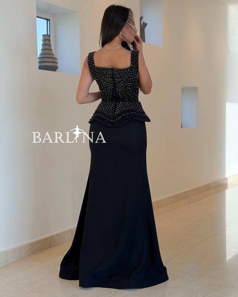 Black dress with a top decorated with crystals
