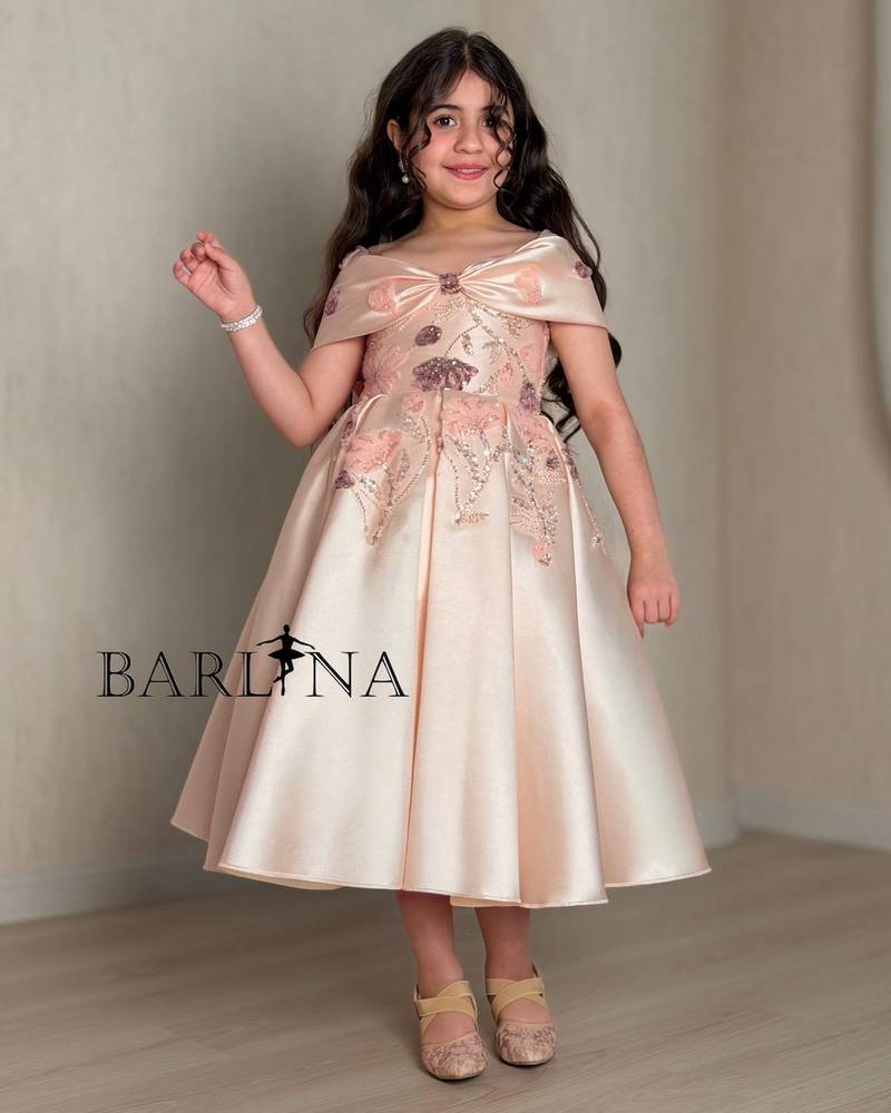 Luxury off-shoulder girls’ dress