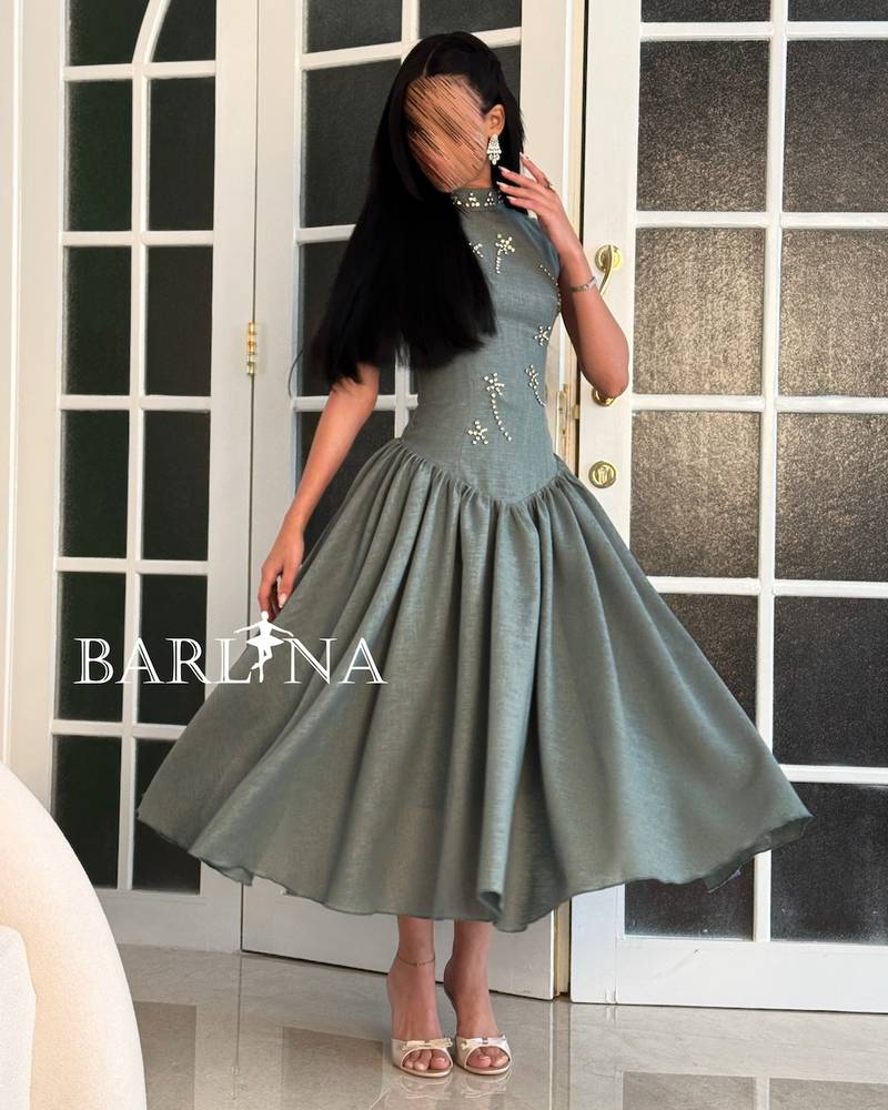 Tiffany midi dress with crystal embroidery