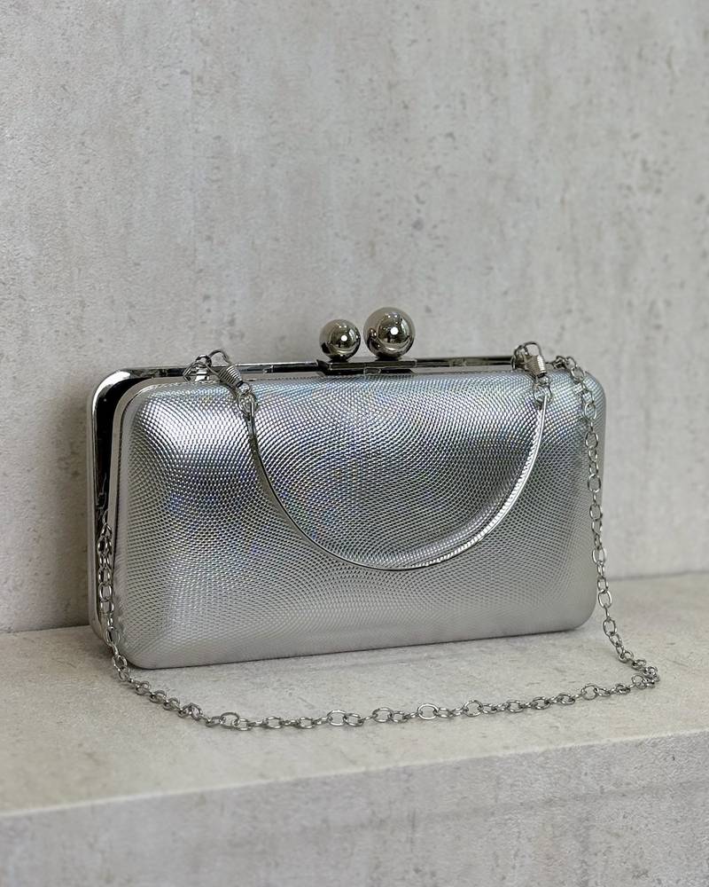 Elegant black clutch bag with a soft texture