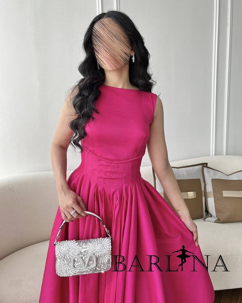 Fuschia Midi dress with corset design