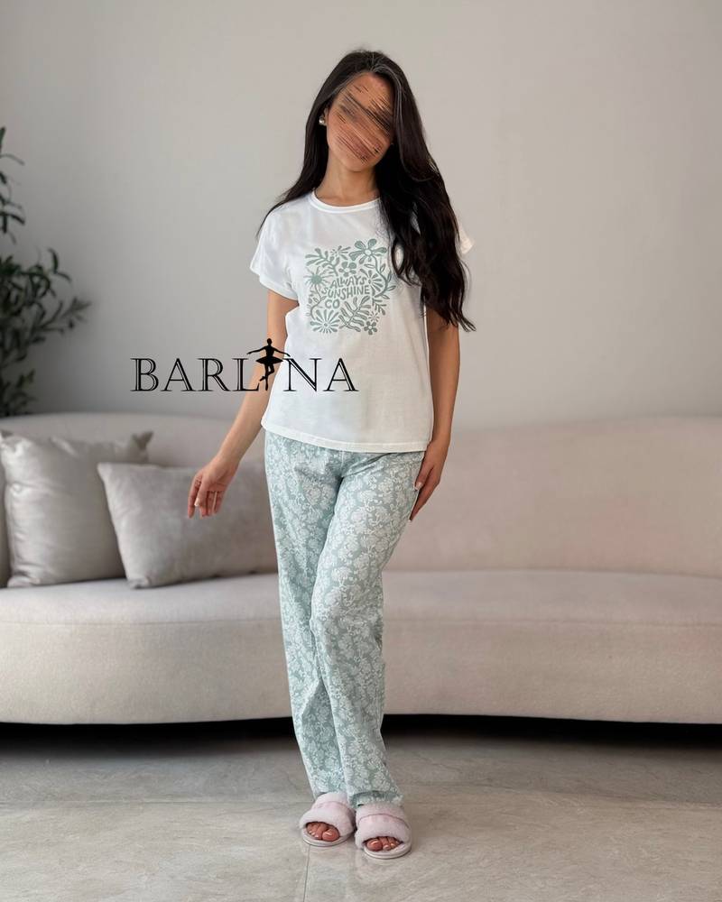 Soft pajamas with floral pants