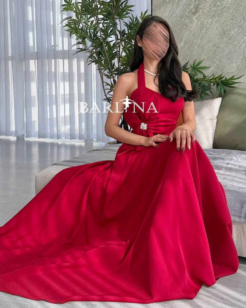 Classic red halter neck dress