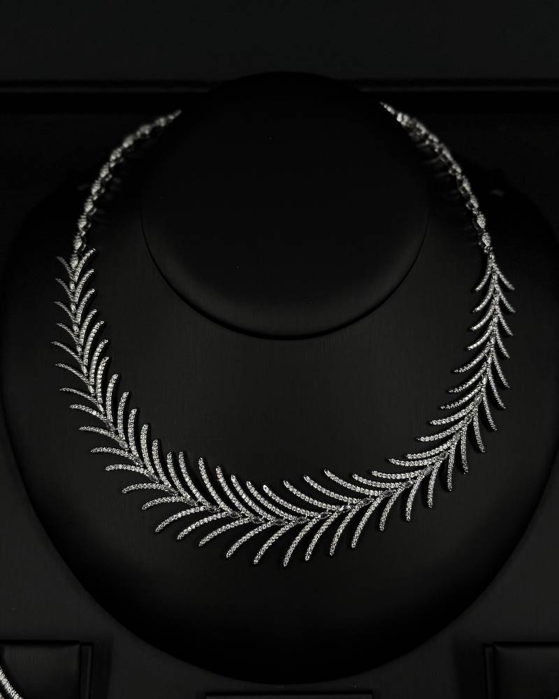 A luxurious silver accessory set