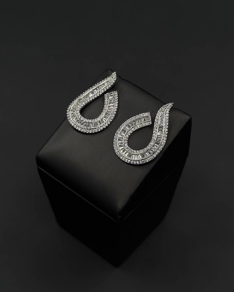 Women's silver drop earrings