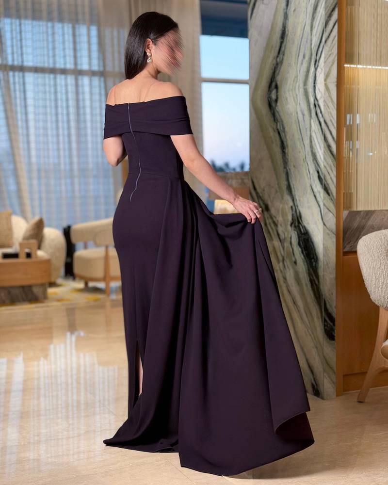 Elegant purple dress with a soft, flowing cut