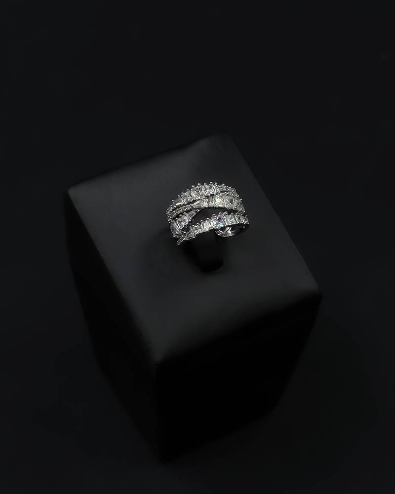 Multi-layered zircon bracelet and ring
