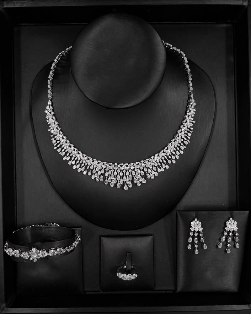 A luxurious accessory set with intricate decorative details