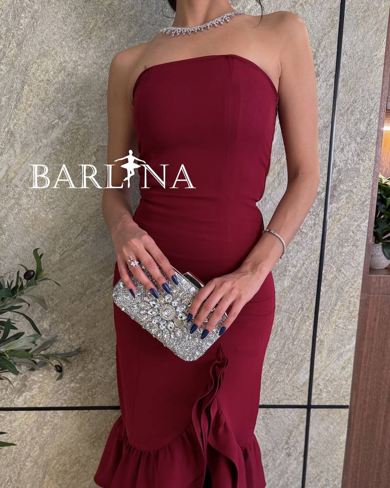 Burgundy Sleeveless Front Slit Dress