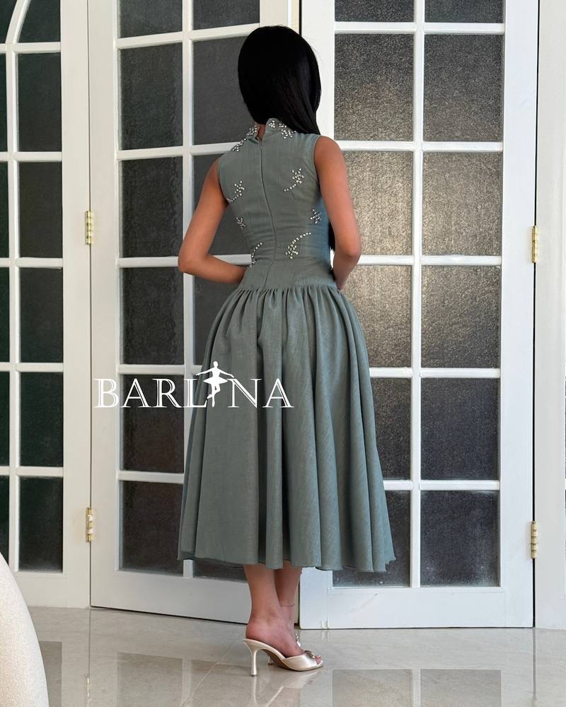 Tiffany midi dress with crystal embroidery