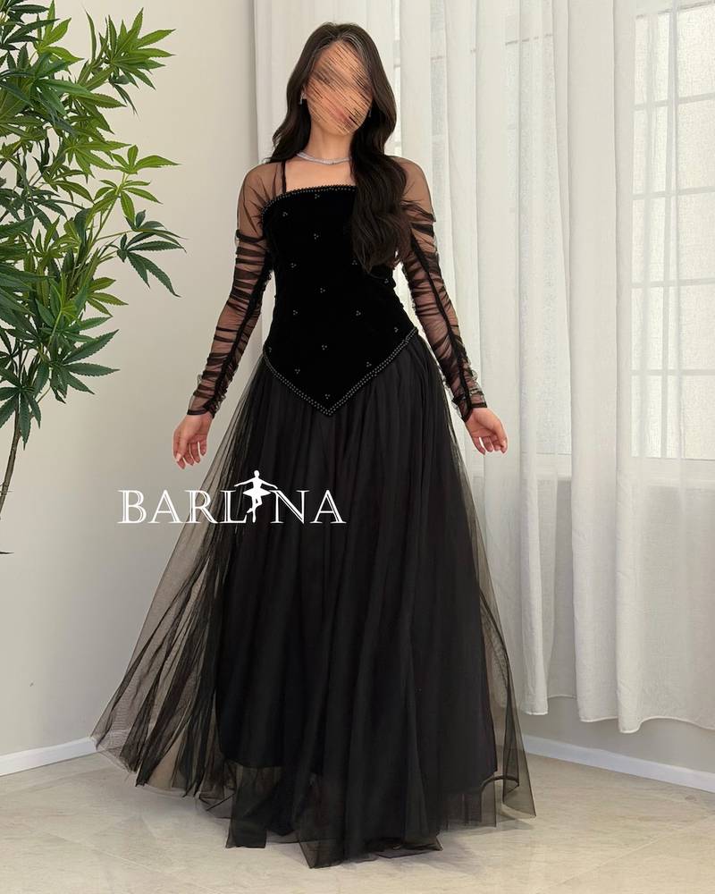elegant black evening dress