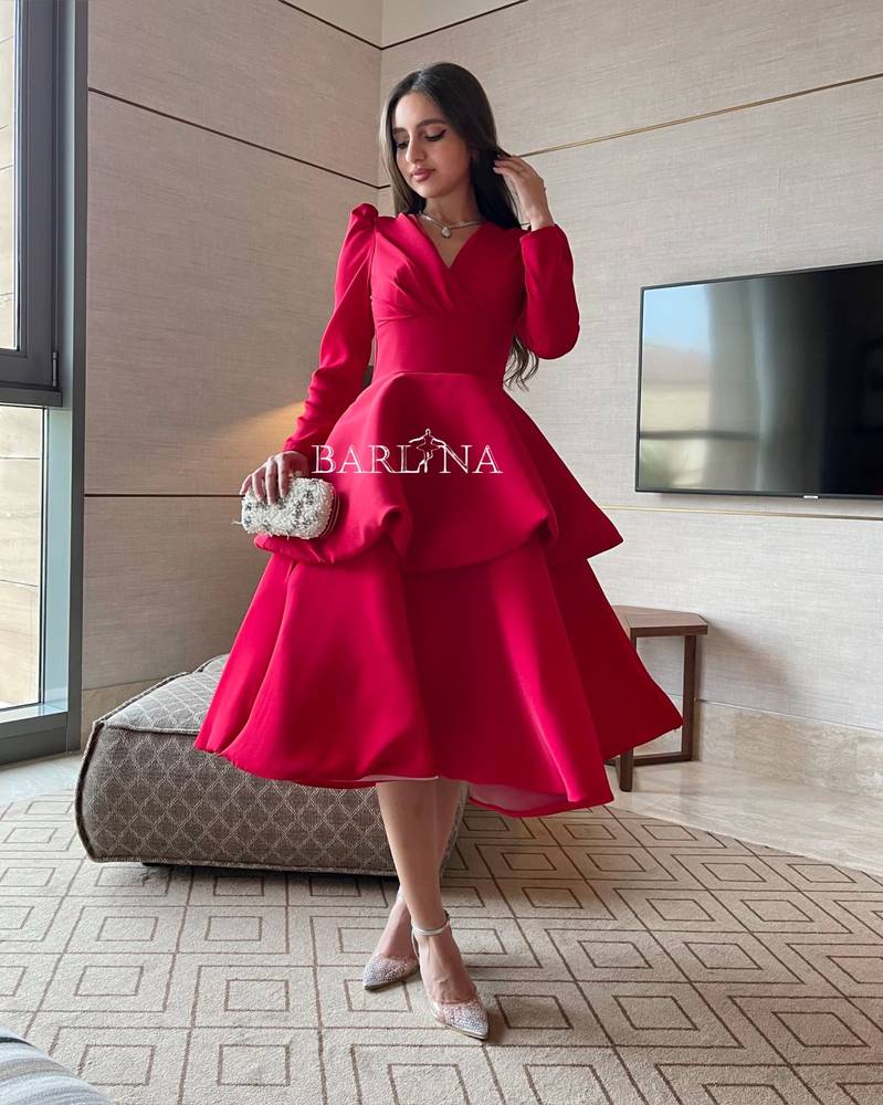 Layered short red dress