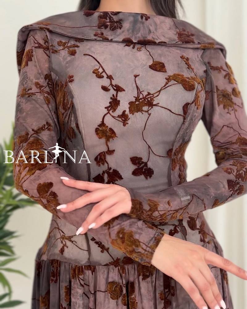 Brown floral dress with an open back