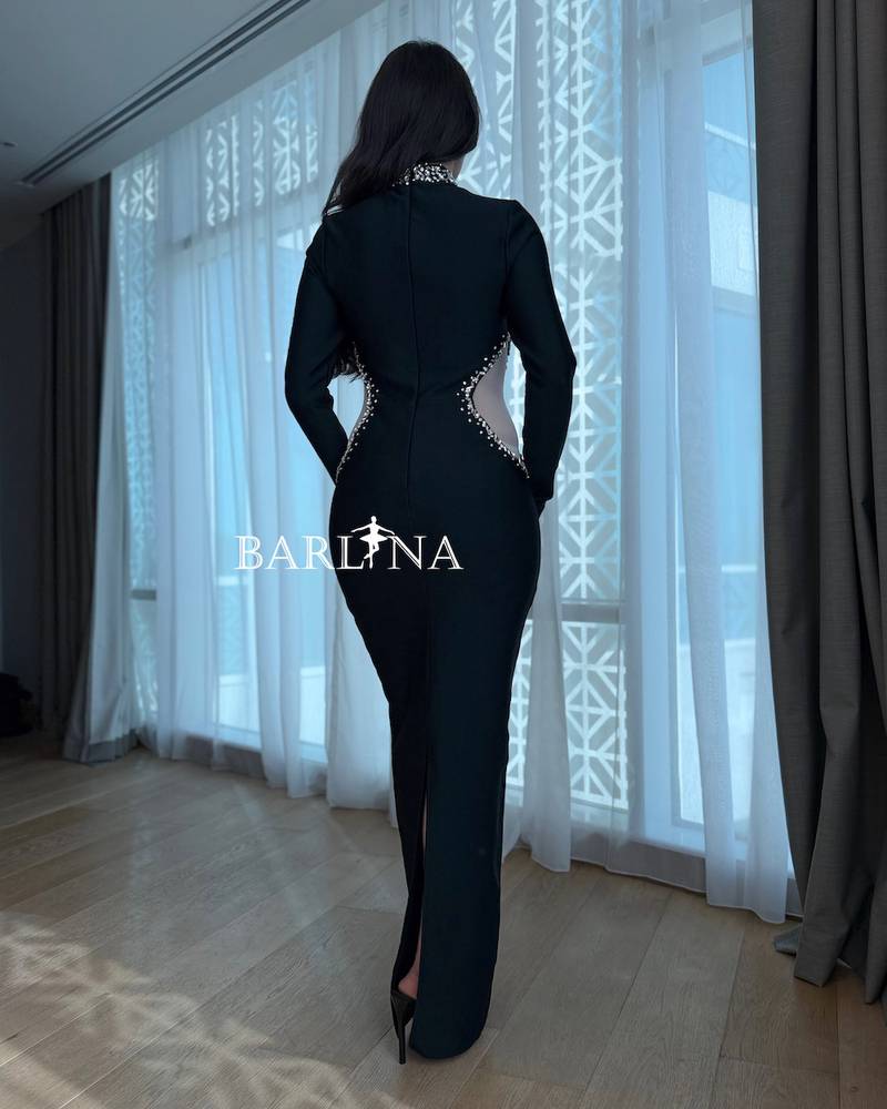 Dress with embroidered collar and sides