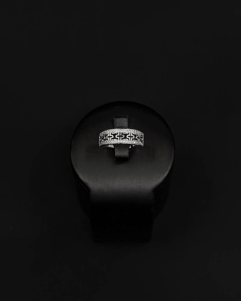Bracelet and ring with a wide, flat design