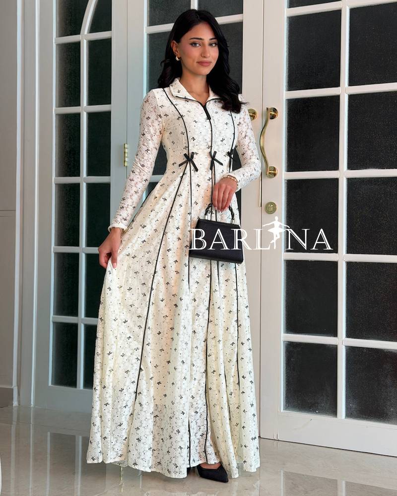 Long off-white lace dress