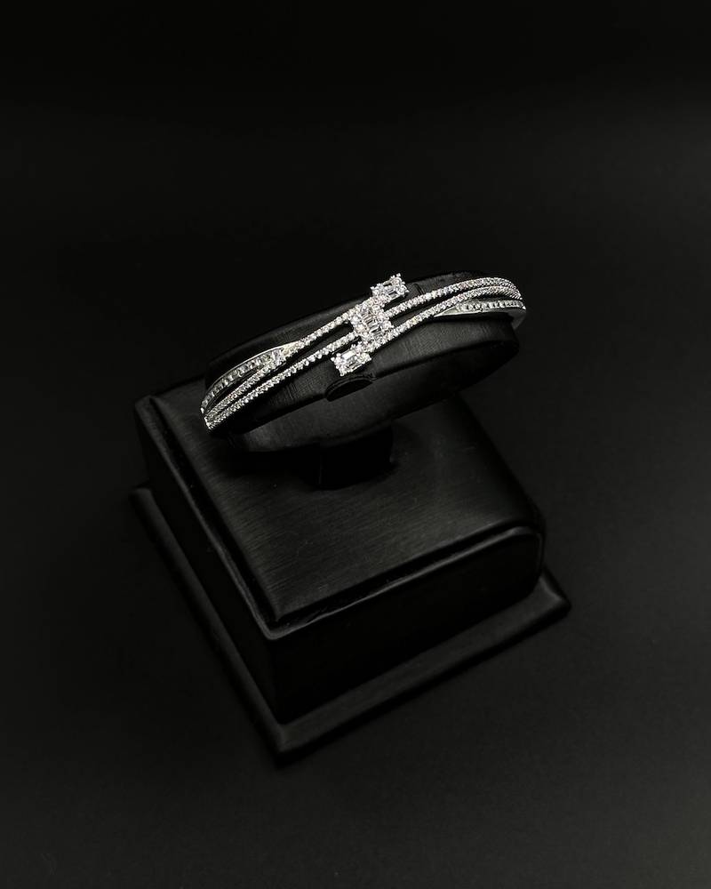 Wrapped bracelet and ring with rectangular stones