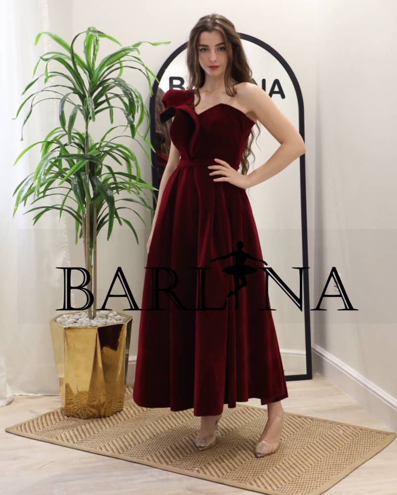 Soft burgundy velor dress