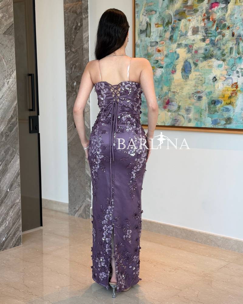 Purple dress with a sequined corset