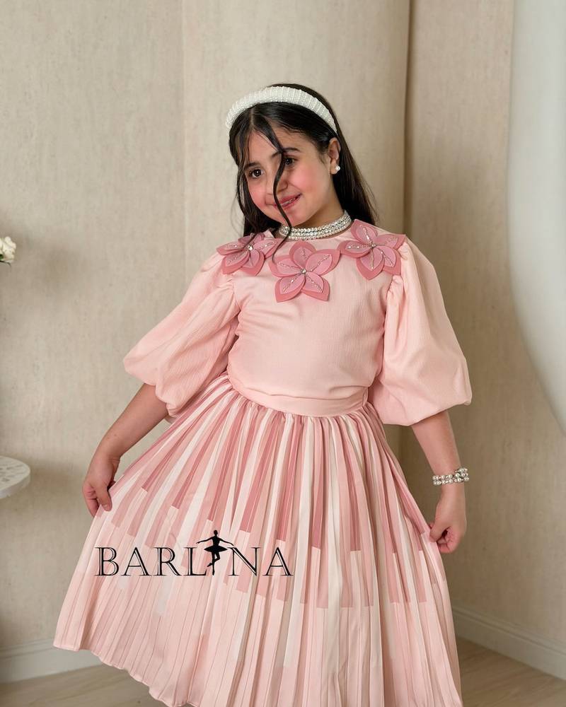 Soft girls' outfit decorated with roses