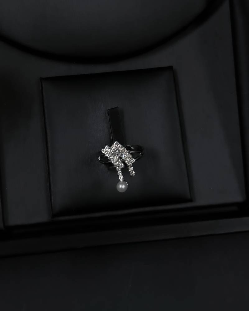 A luxurious set studded with crystals and pearls