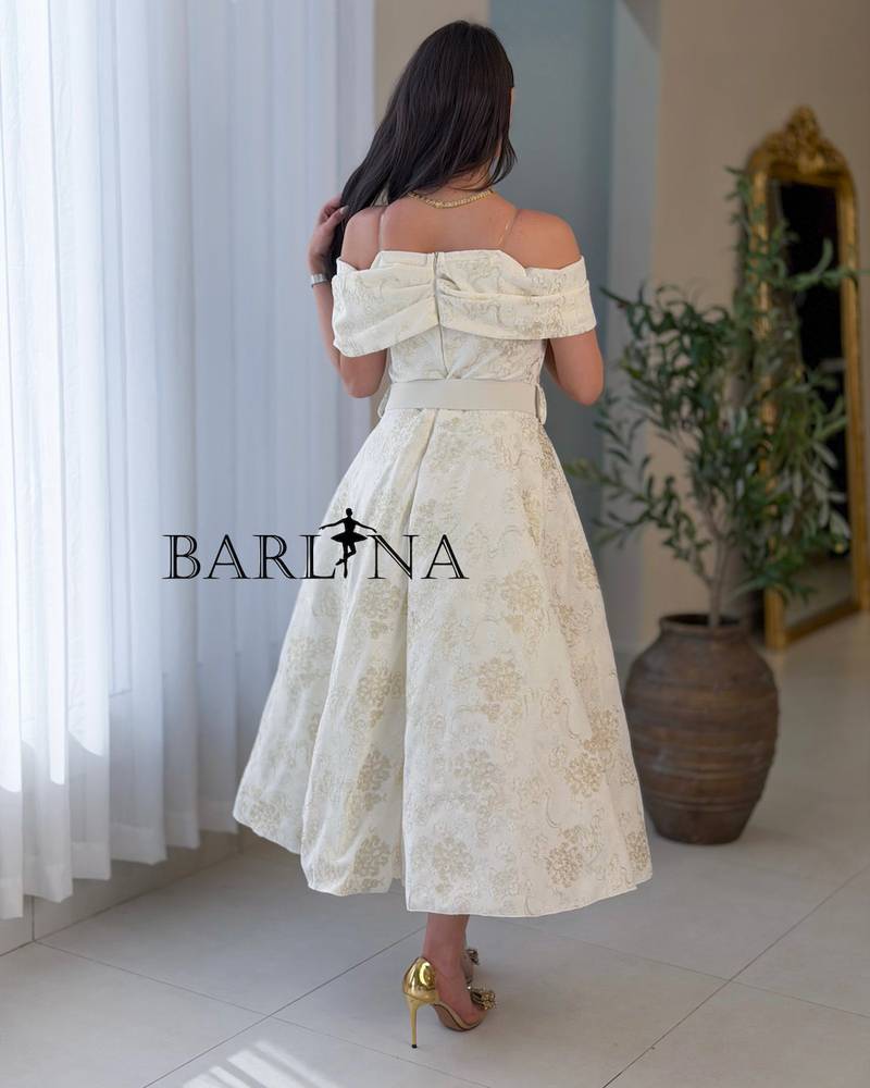 Soft off-shoulder flared floral dress