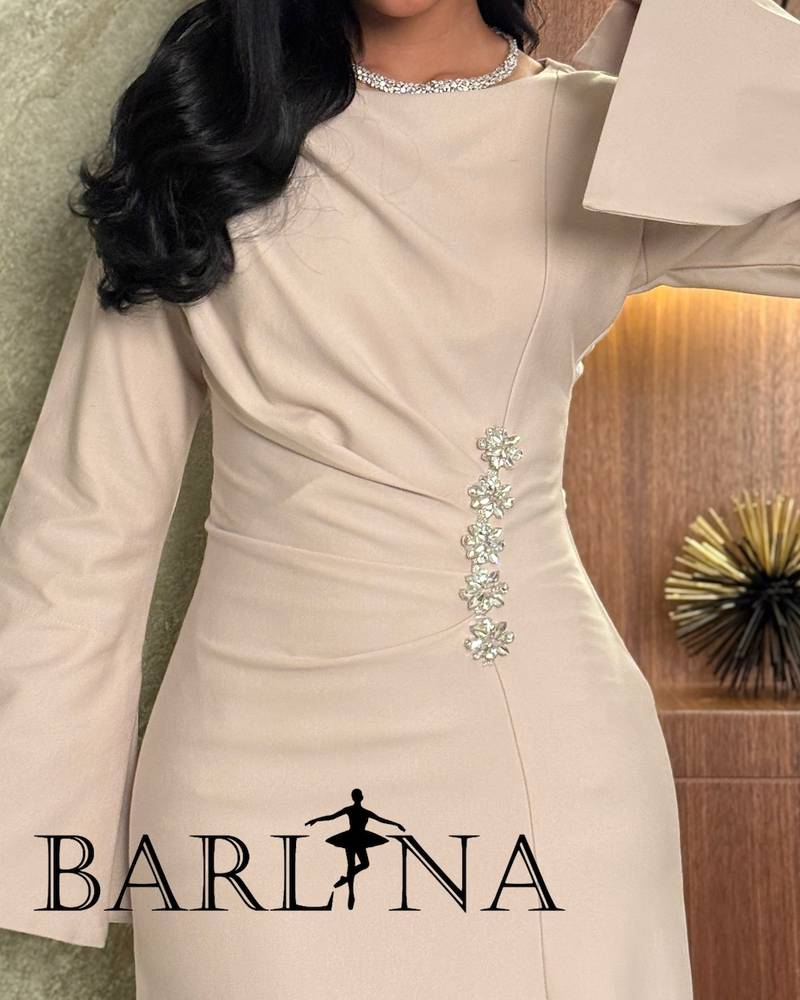 beige dress woman wedding Beige Draped Long Dress – BAQA