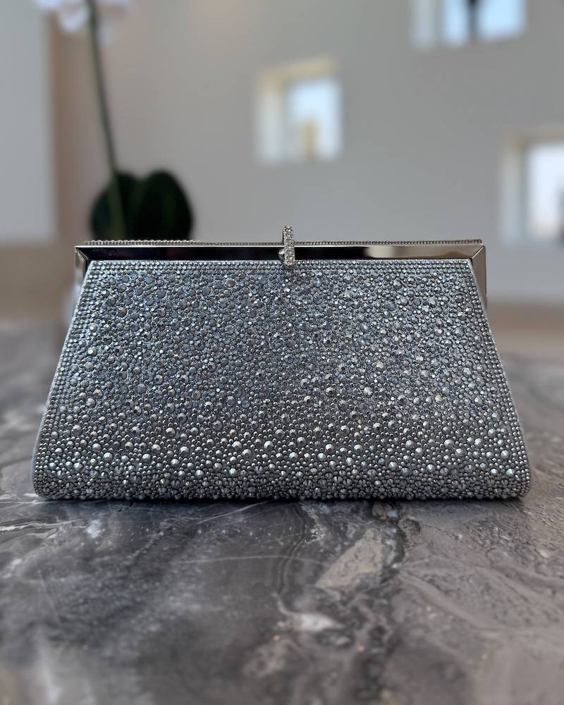 Evening bag studded with sparkling stones