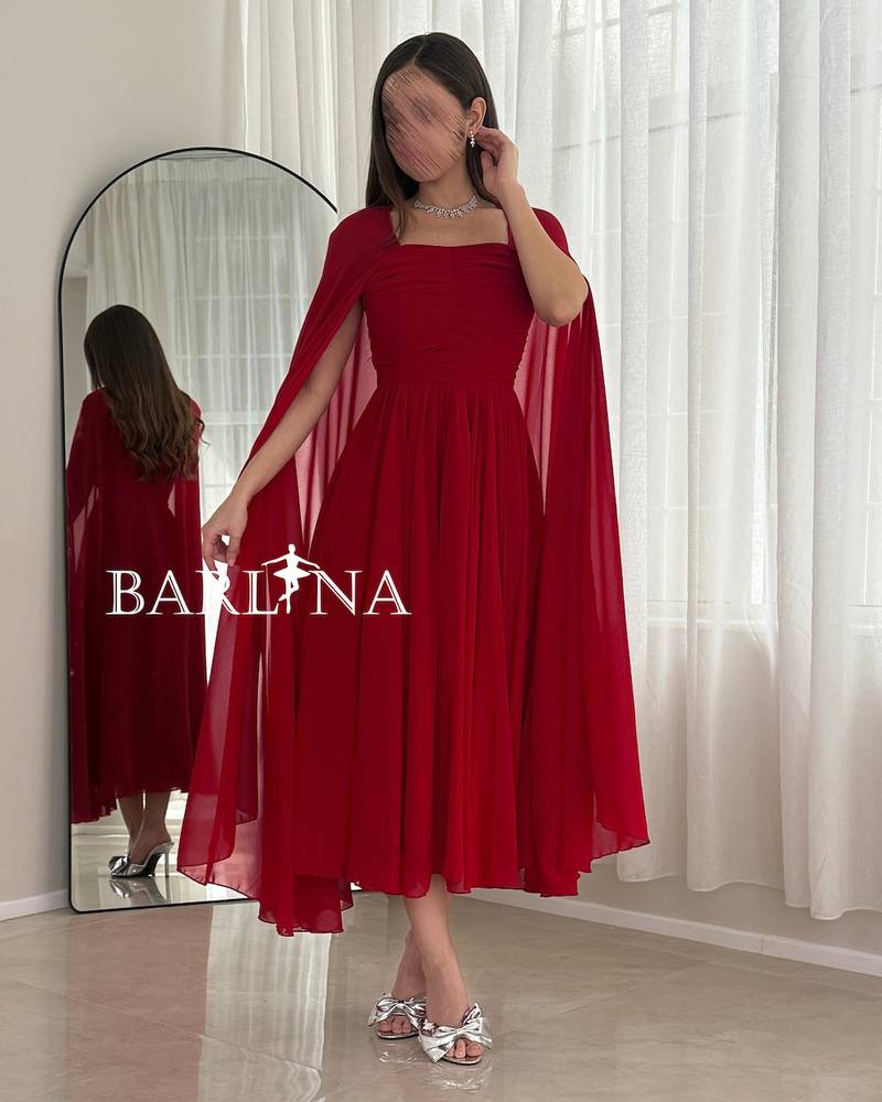 Elegant red midi dress
