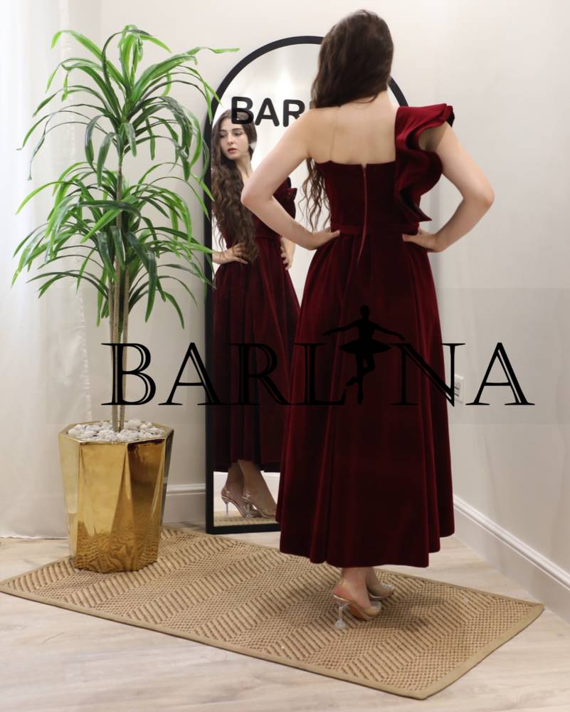 Soft burgundy velor dress