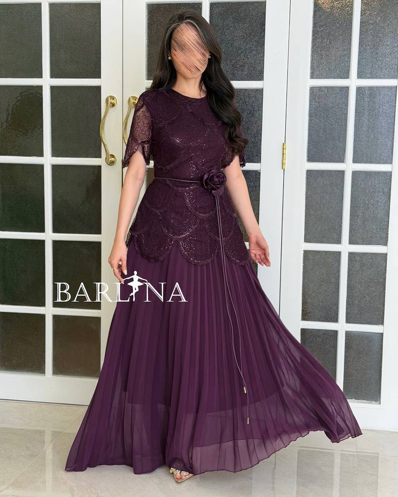 Soft dark purple lace dress