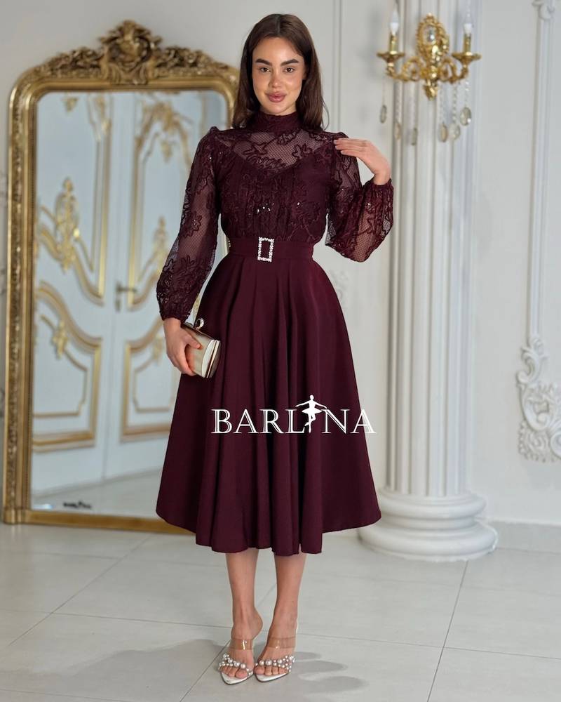 A soft dress with beaded lace