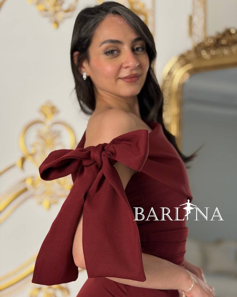 One-shoulder midi dress with soft pleats