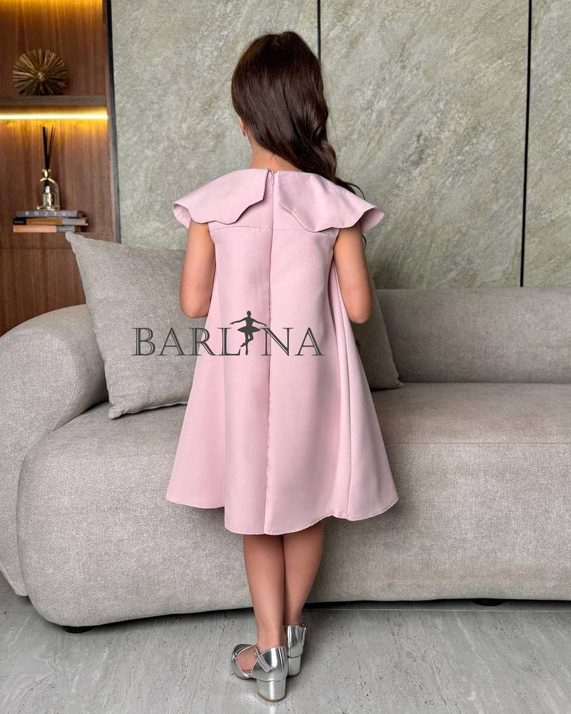 Girls' dress with a floral collar