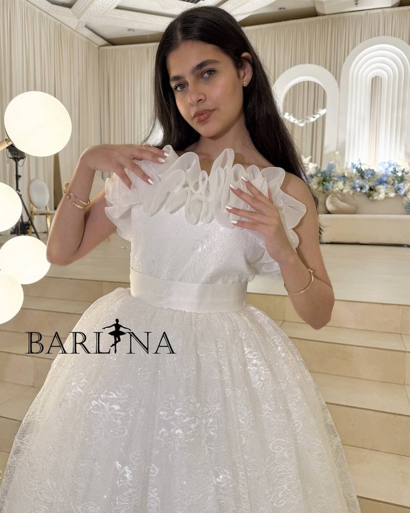 Ivory Lace Dress with Ruffled Collar