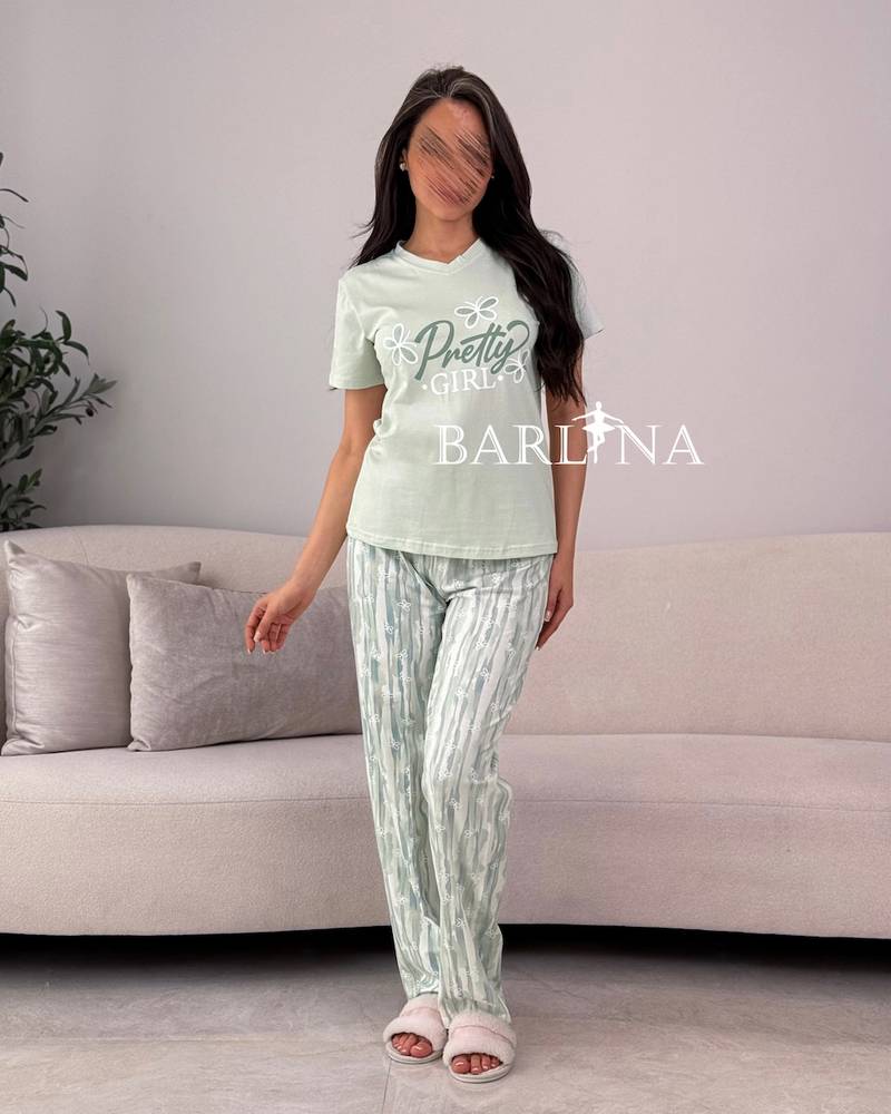 Stylish pajamas with striped pants