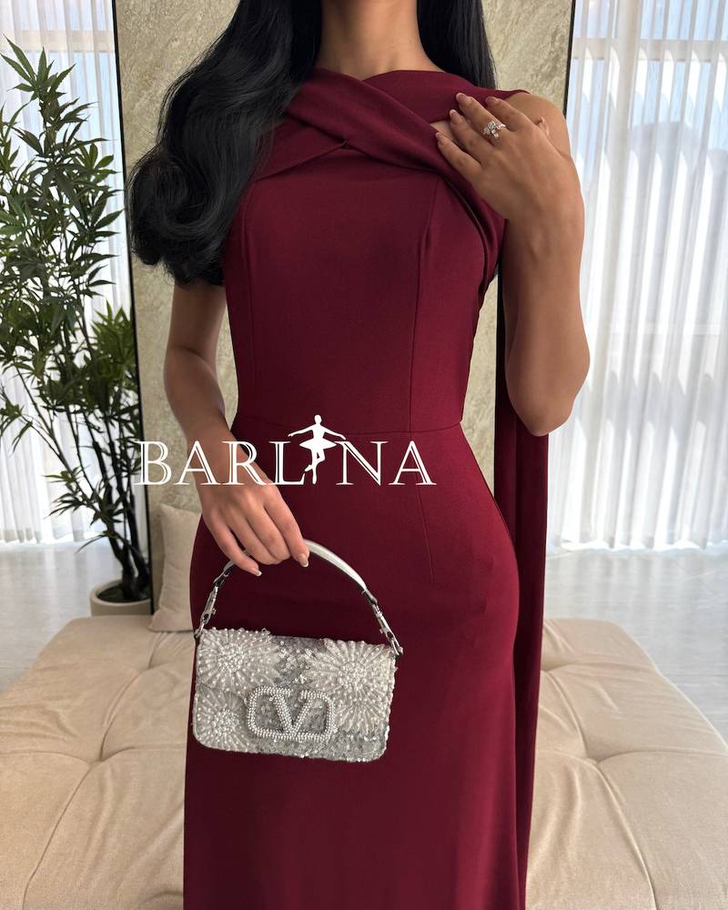 Burgundy Off Shoulder Dress