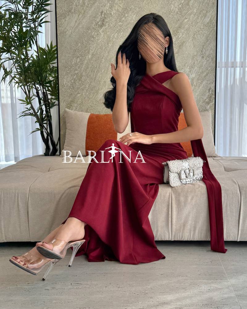 Burgundy Off Shoulder Dress