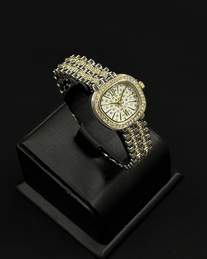 A dazzling women's watch fully studded