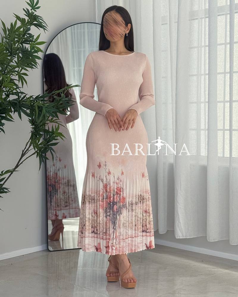 Soft powder pink midi dress