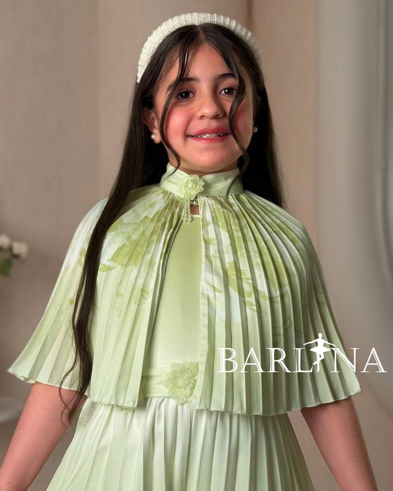 Girls' two-piece pleated jumpsuit