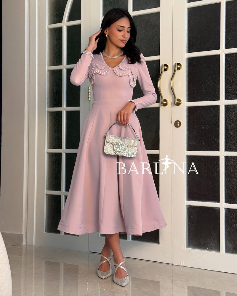 Soft pink midi dress