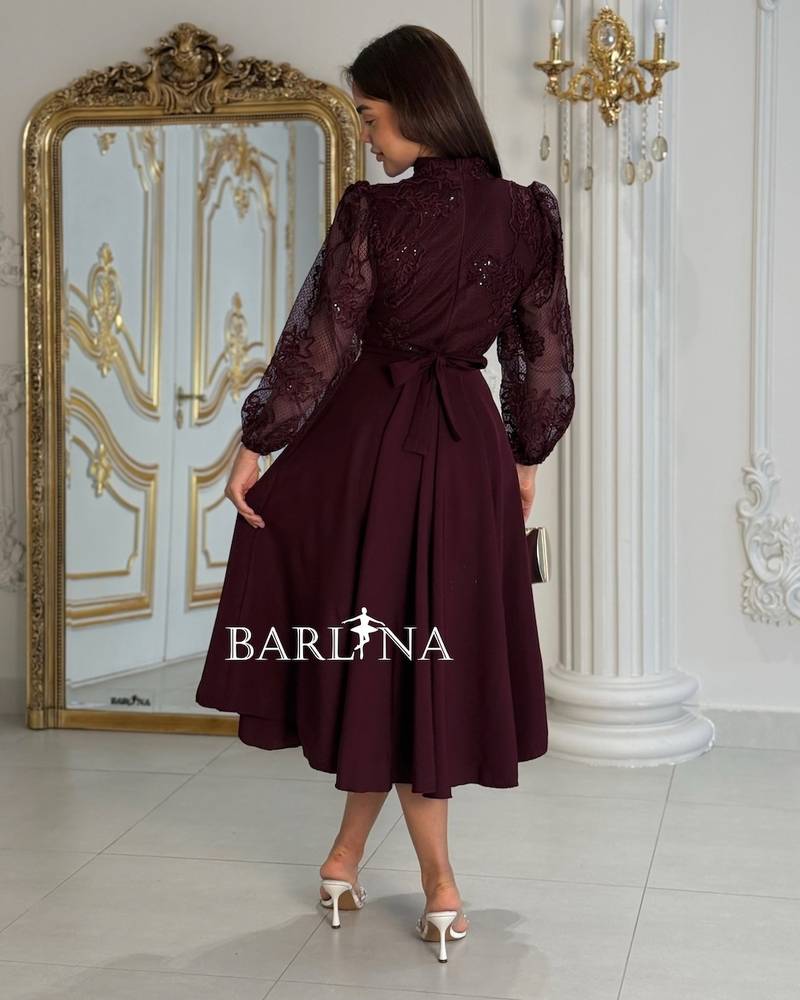 A soft dress with beaded lace