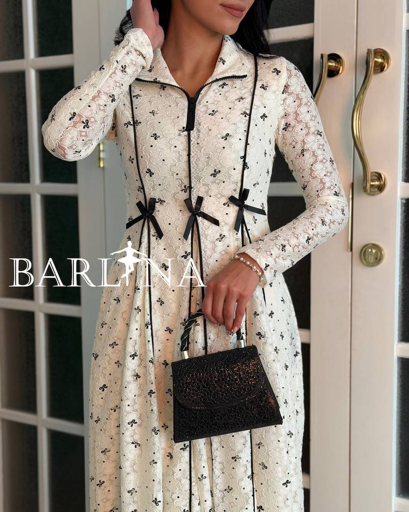 Long off-white lace dress